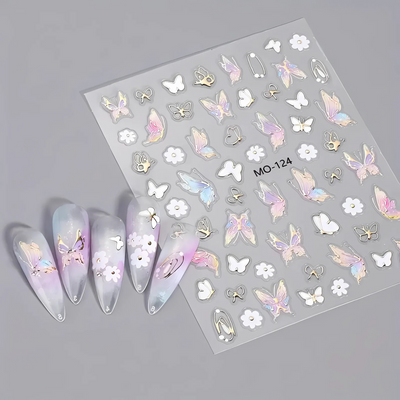 Ethereal Butterfly Nail Art Stickers
