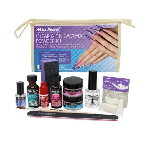Clear & Pink Acrylic Powder Kit By Mia Secret